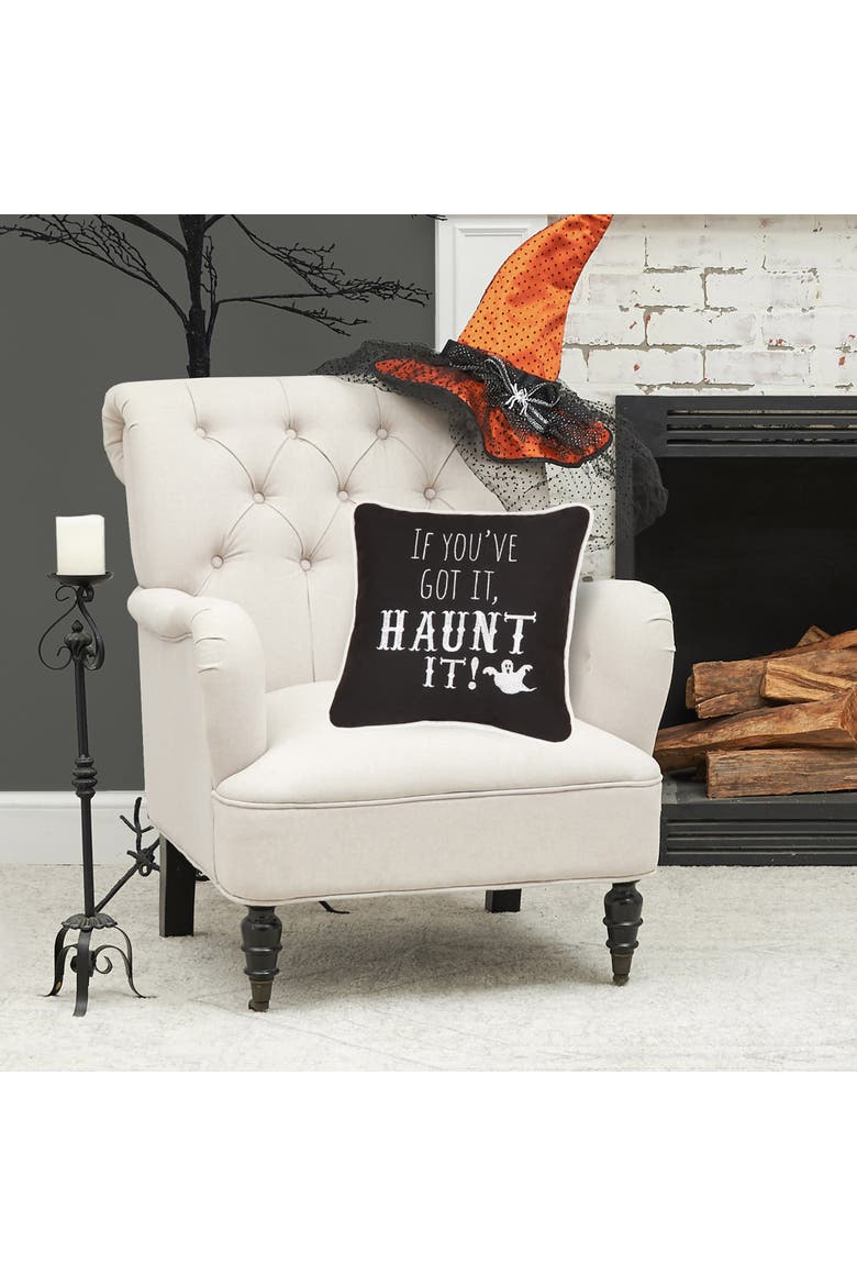 If You've Got Haunt It Embroidered Halloween Small/Petite Accent Pillow, 10" x 10", Alternate, color, Black