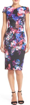 Betsey Johnson Print Stretch Midi Dress