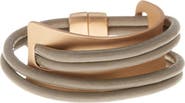 SAACHI Taupe Gladiator Wrap Leather Bracelet