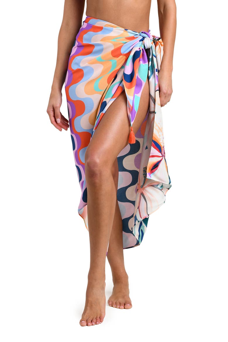 Untamed Tropics Cover-Up Sarong, Alternate, color, PURPLE MULTI
