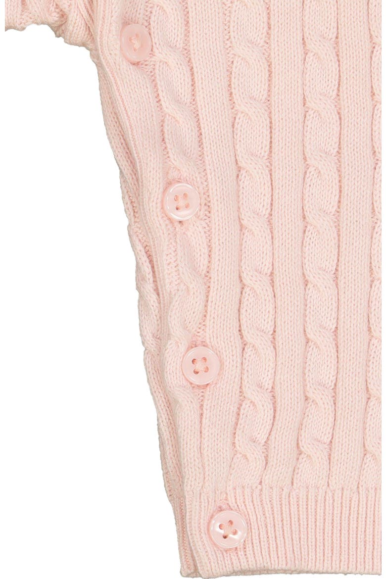 Baby Organic Cable Romper with Collar, Infant, Alternate, color, Pink