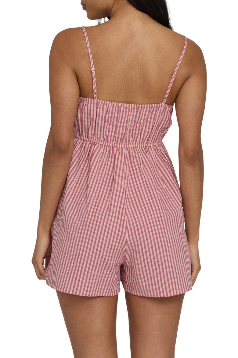 Star Glow Stripe Cotton Romper, Alternate, color, PINK SUNSET