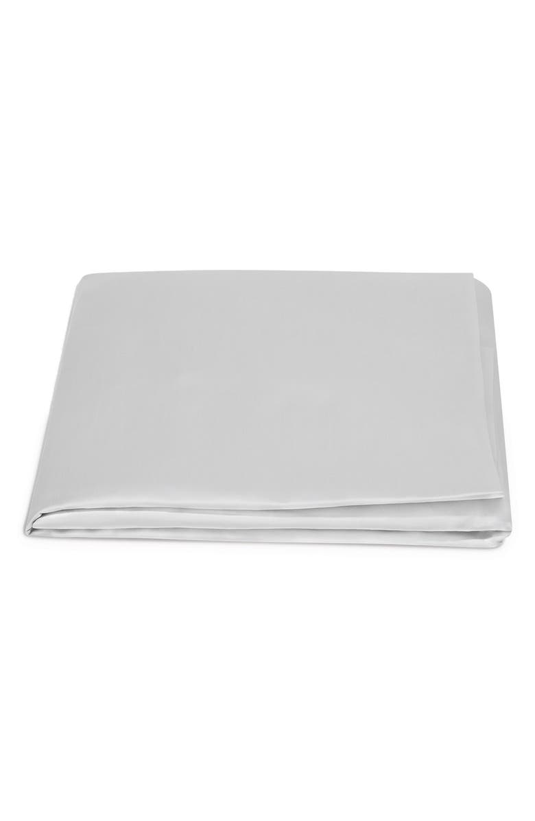 Matouk Talita Satin Stitch Fitted Sheet, Main, color, Silver