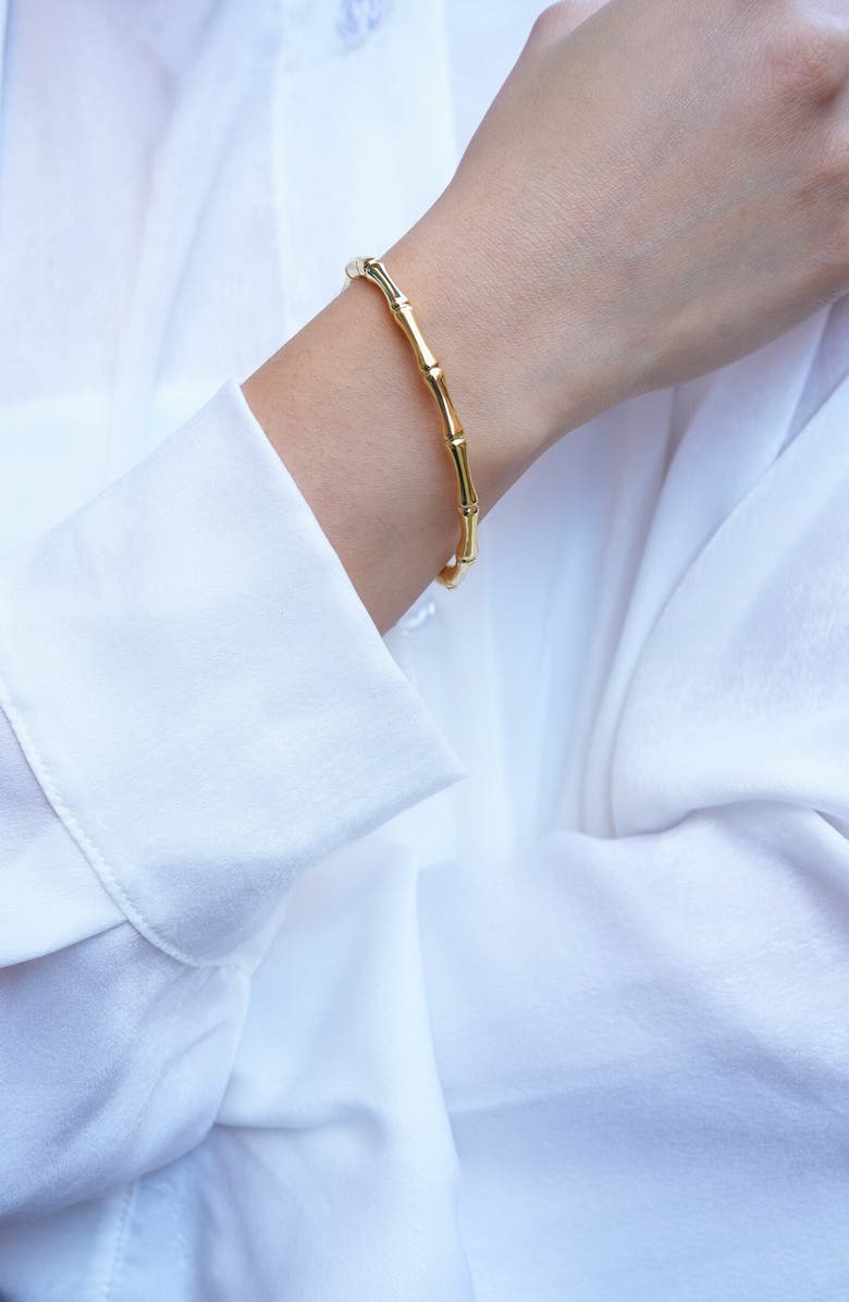 ARGENTO VIVO Bamboo Hinge Bangle, Alternate, color, Gold