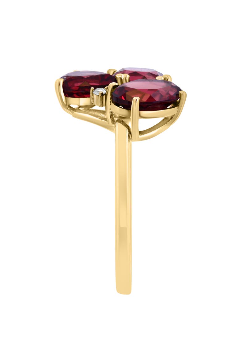 Garnet & Diamond Ring - 0.04ct., Alternate, color, RED