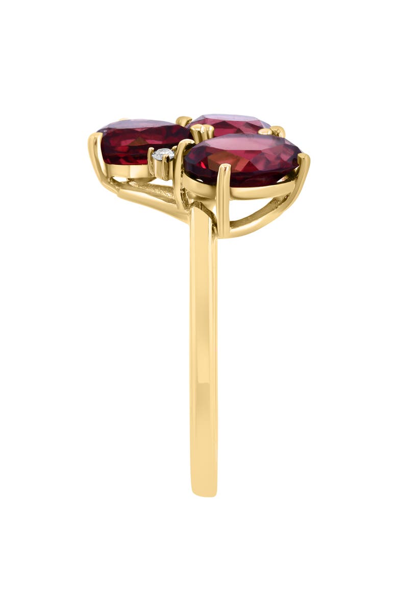 EFFY Garnet & Diamond Ring - 0.04ct., Alternate, color, Red
