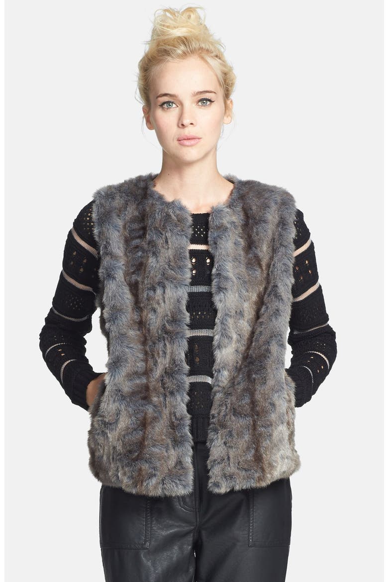 Faux Fur Vest (Nordstrom Exclusive), Main, color, GREY