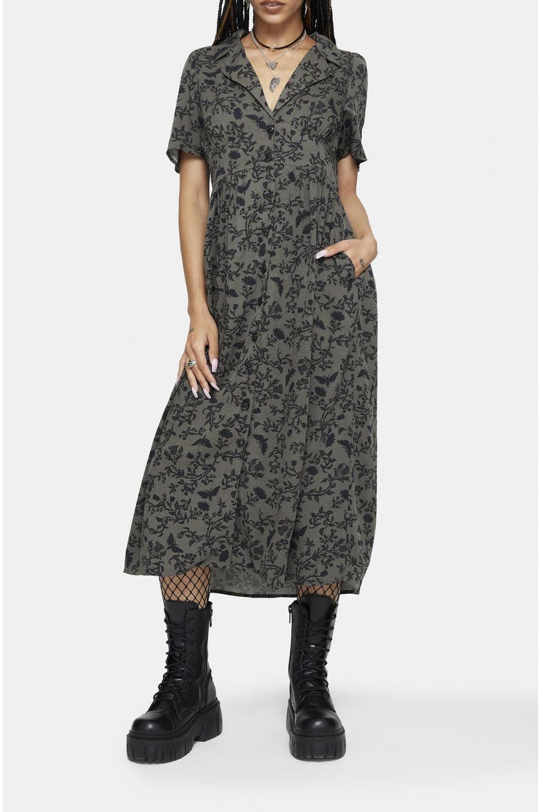 Morgana Midi Shirt Dress, Main, color, Green