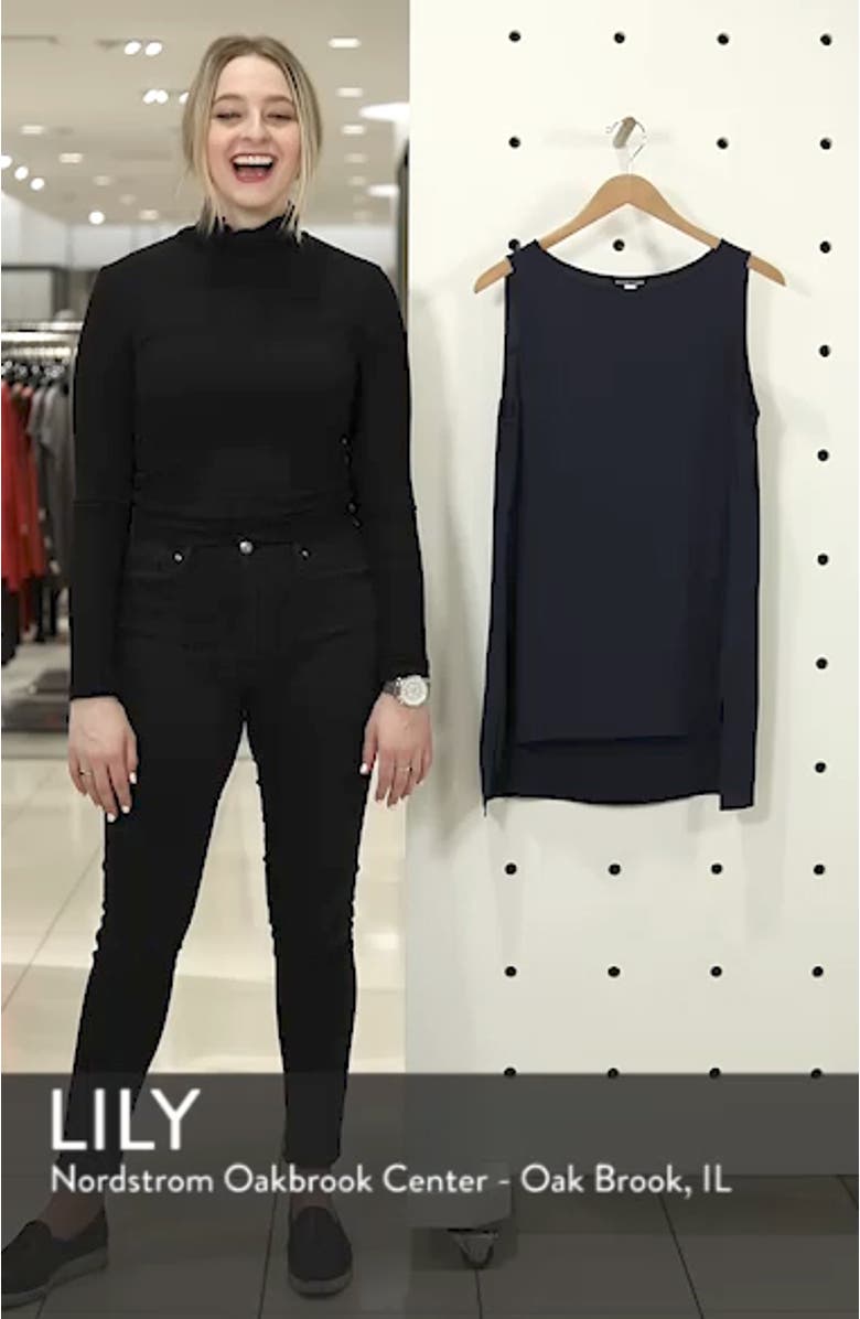 Silk Crepe Bateau Neck Shell, sales video thumbnail