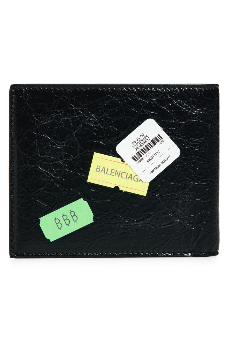 Sticker Square Leather Bifold Wallet, Alternate, color, BLACK/ MULTICOLOR