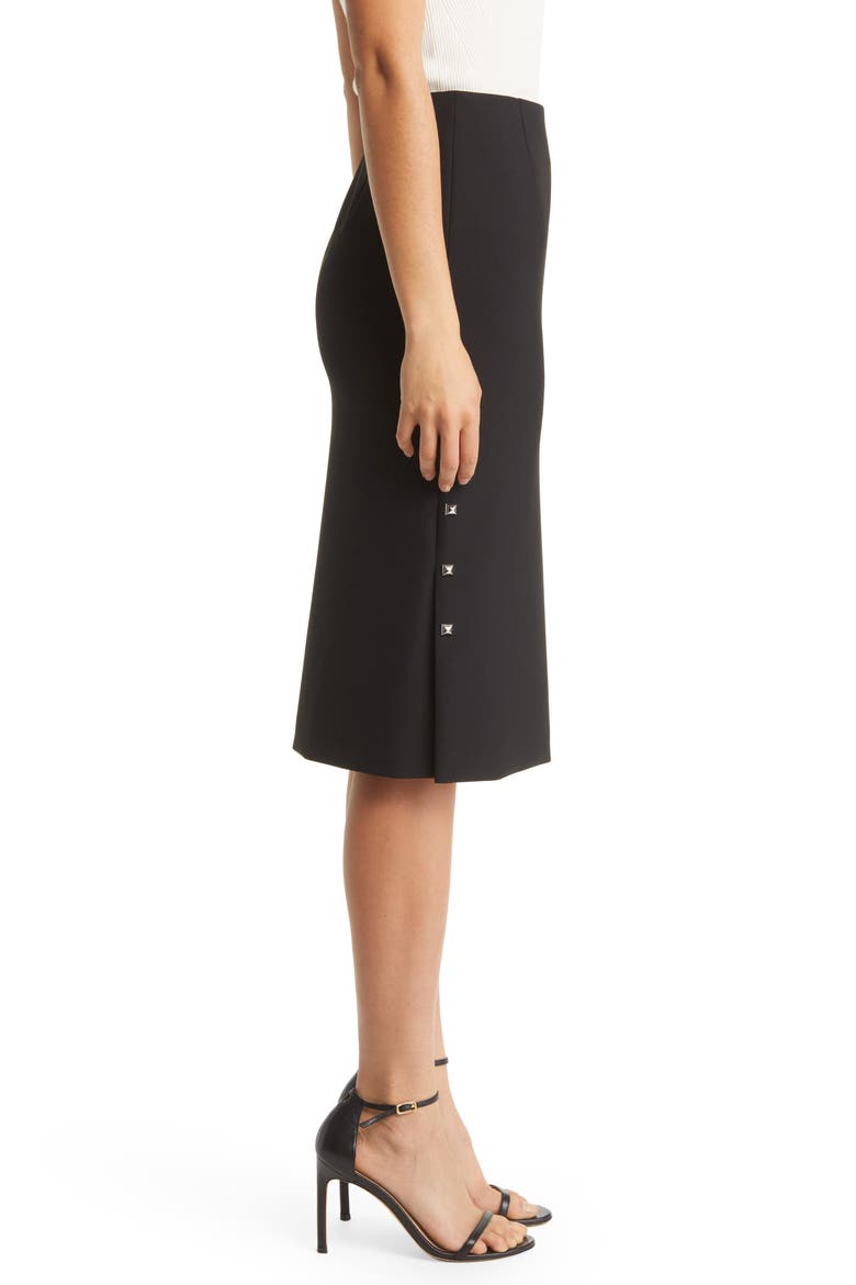 Vevoka Studded Trim Pencil Skirt, Alternate, color, BLACK
