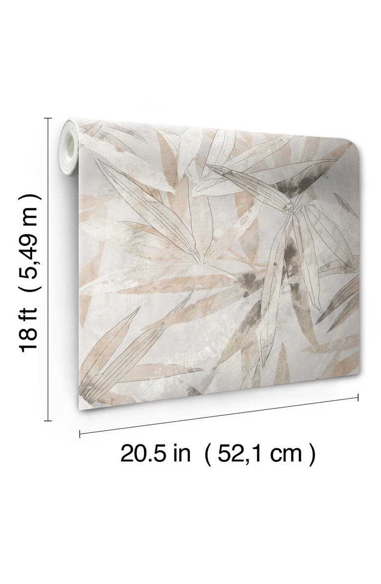 Wallpops Neutral Bali Bamboo Leaves Peel & Stick Wallpaper, Alternate, color, Neutral