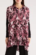 PATRIZIA LUCA Oversize Long Sleeve Mixed Media Button-Up Shirt
