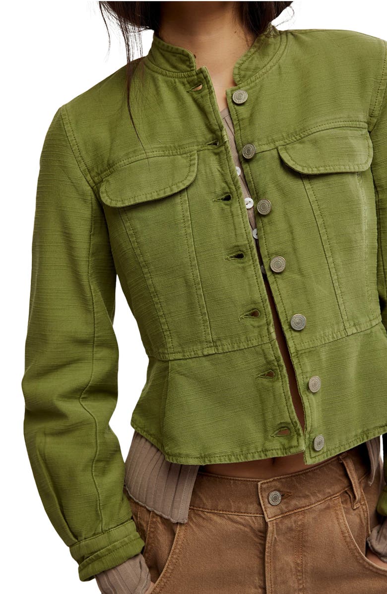 Free People Jocelyn Utility Cotton Jacket, Alternate, color, Callista Green