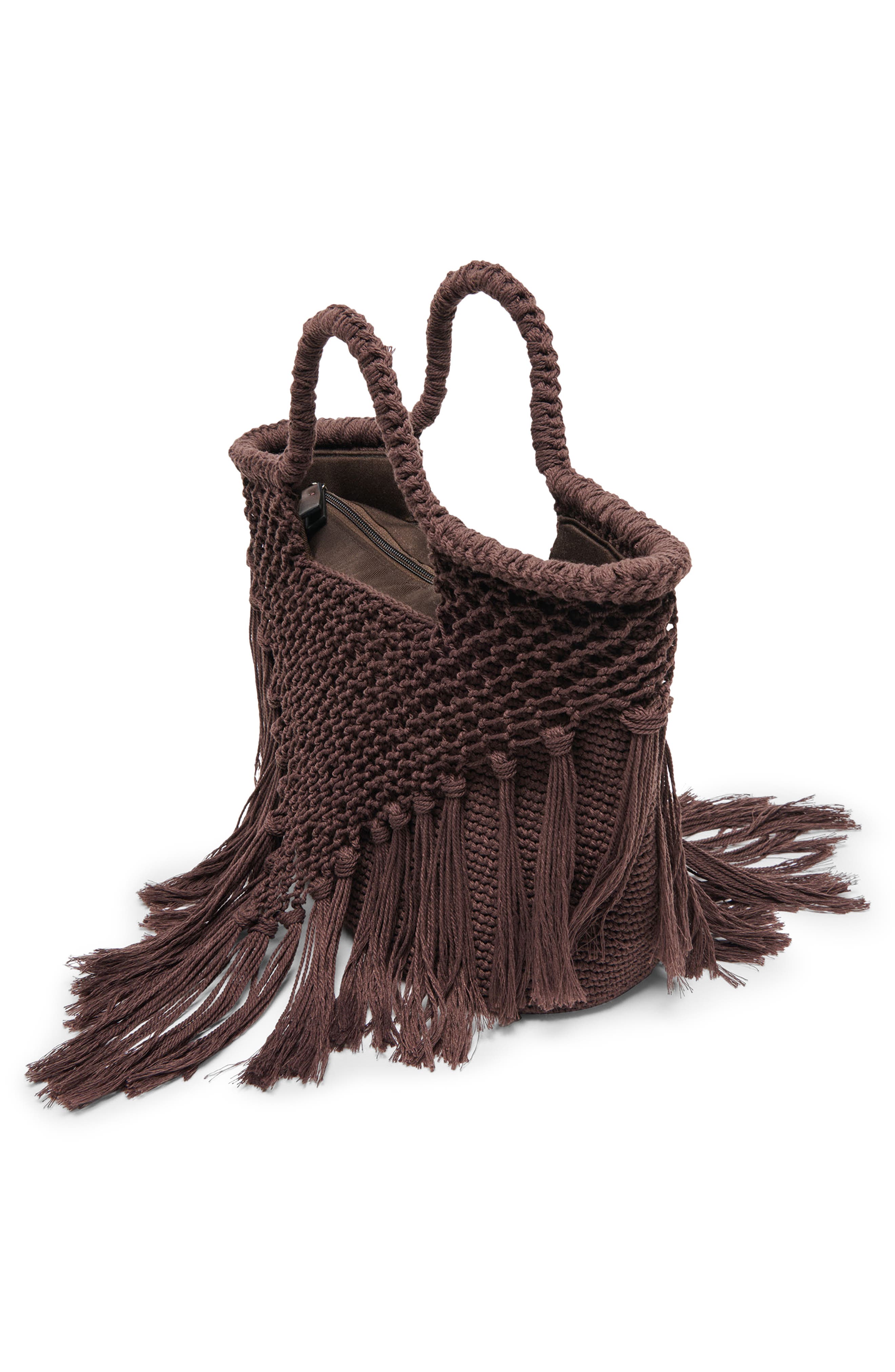 Dolce Vita Birch Crochet Handbag, Alternate, color, Chocolate