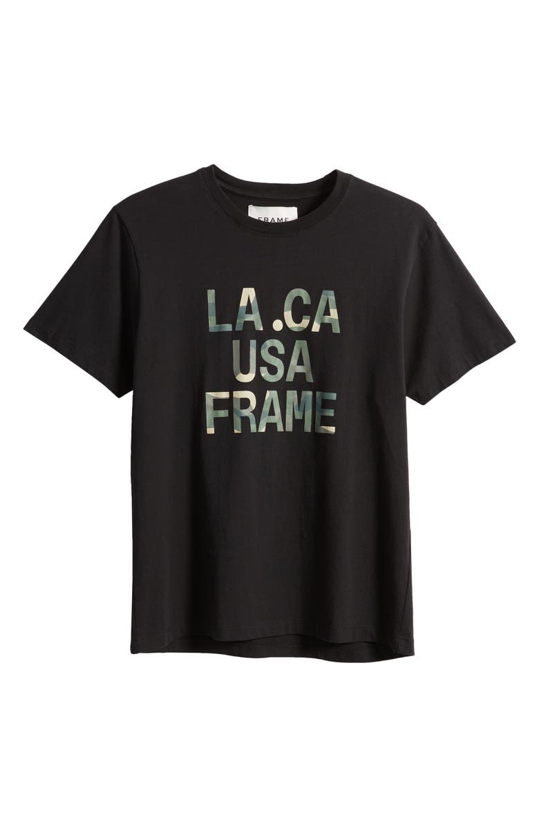 FRAME Camo Logo Cotton Graphic Tee, Alternate, color, Noir