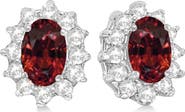 ALLUREZ Oval Garnet & Diamond Accented Earrings 14k
