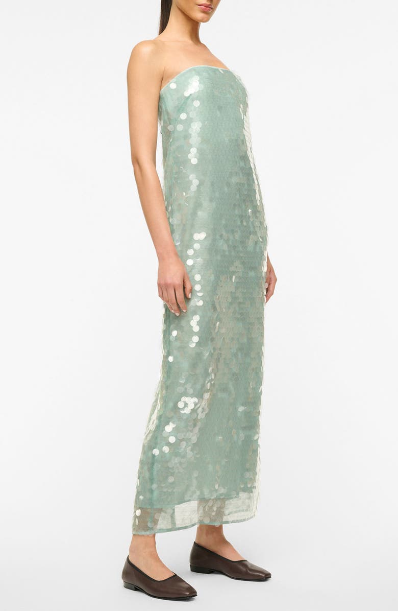 STAUD Casey Paillette Strapless Gown, Alternate, color,