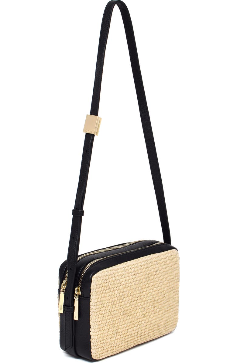 Thacker Shay Camera Woven Crossbody Bag, Alternate, color, Natural/ Black
