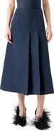 Akris Pleated Silk Ottoman Midi Skirt