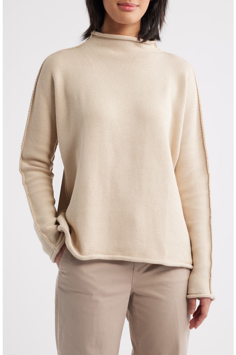 Monterey Funnel Neck Sweater, Main, color, SAND