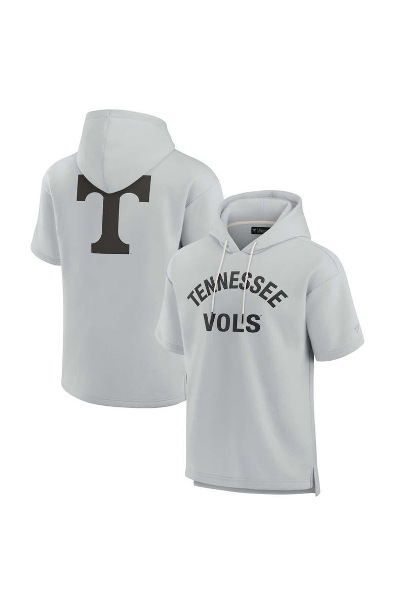 Fanatics Signature Unisex Fanatics Gray Tennessee Volunteers Elements Super Soft Fleece Short Sleeve Pullover Hoodie, Alternate, color, Gray