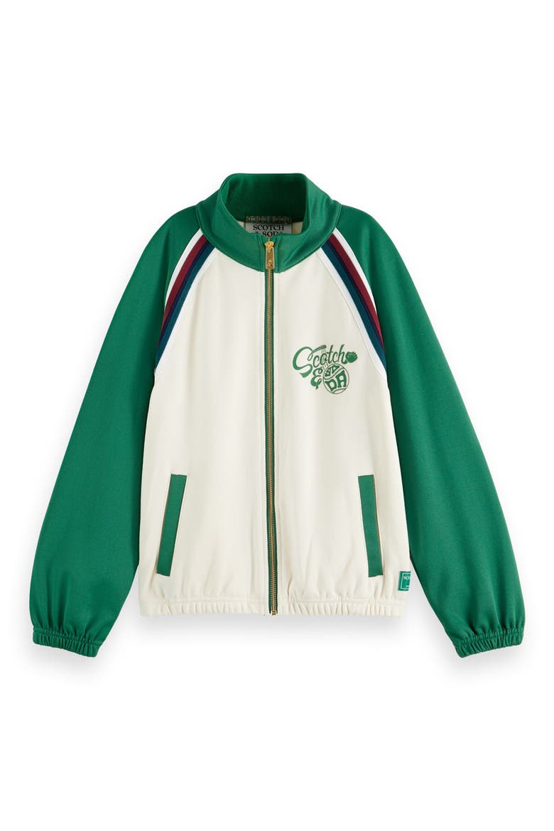 Kids' Tricot Track Jacket, Main, color, SOFT ICE/ BRIGHT GREEN