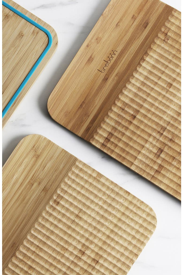 Wave Pattern Chop & Slide Large Bamboo Chopping Board, Alternate, color, PURPLE