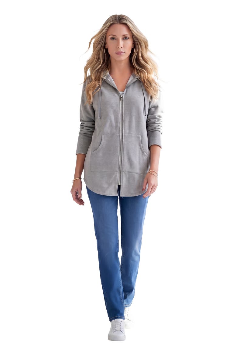 Fleece Zip Hoodie Sweatshirt, Main, color, MEDIUM HEATHER GREY