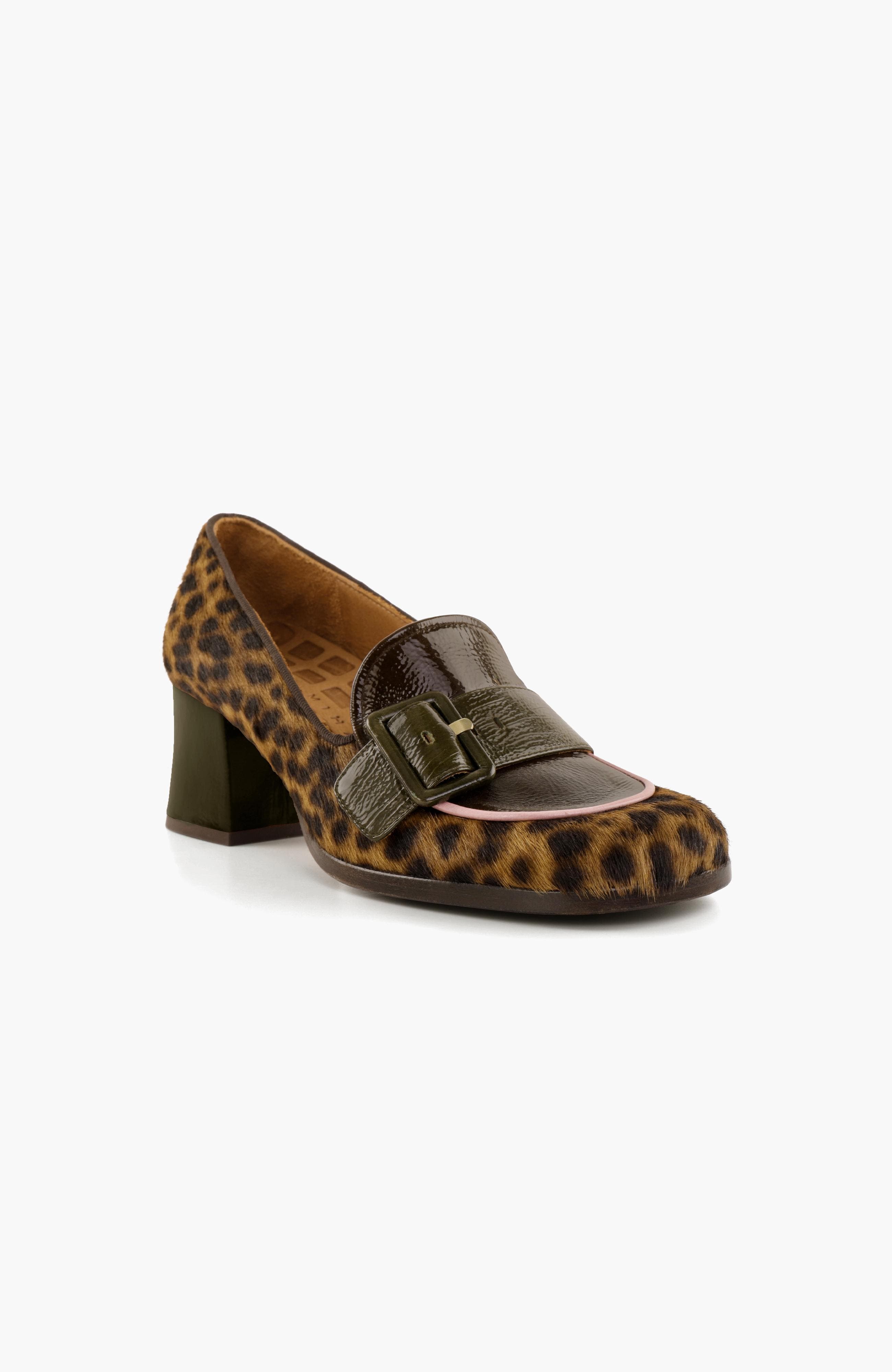 TEISIN49 Leopard print patent leather heeled Loafers, Alternate, color, Leopard