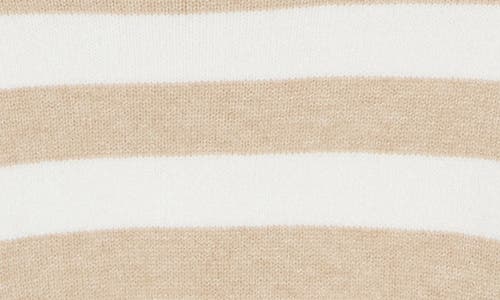 Vigoss Stripe Side Slit Sweater In Neutral