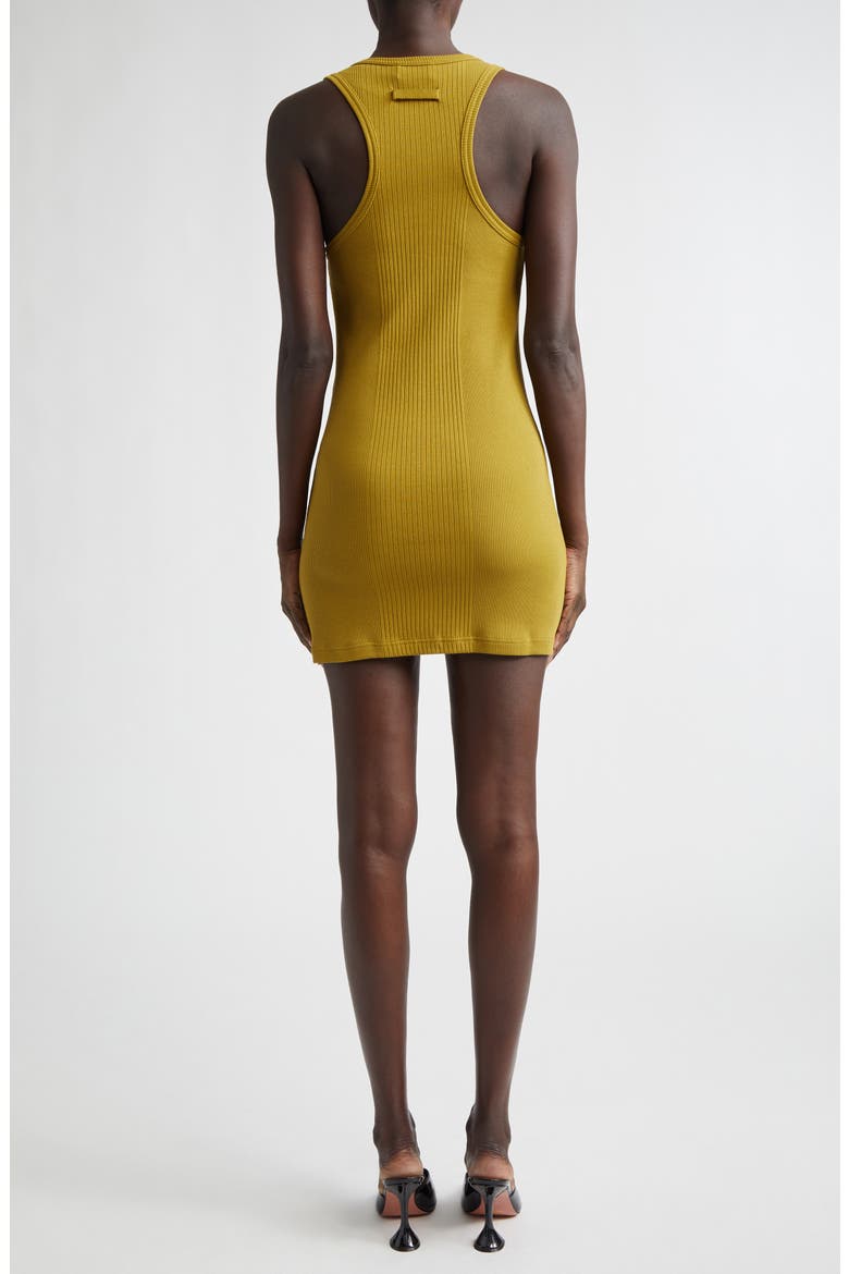 Buckle Strap Rib Cotton Minidress, Alternate, color, GREEN