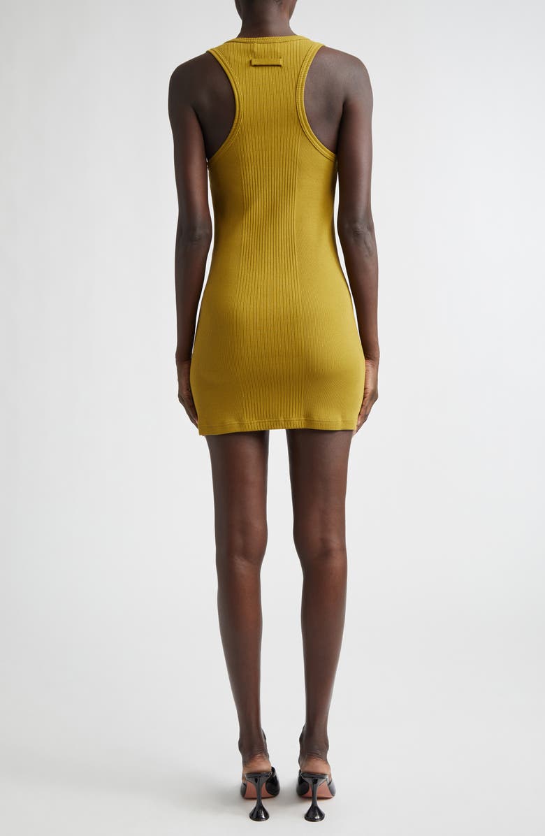 Jean Paul Gaultier Buckle Strap Rib Cotton Minidress, Alternate, color, Green