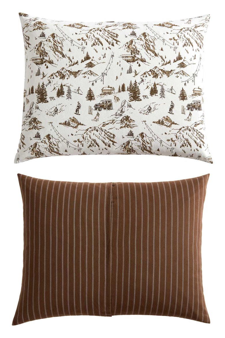 Ski Hill Reversible Comforter Set, Alternate, color, BROWN/ WHITE