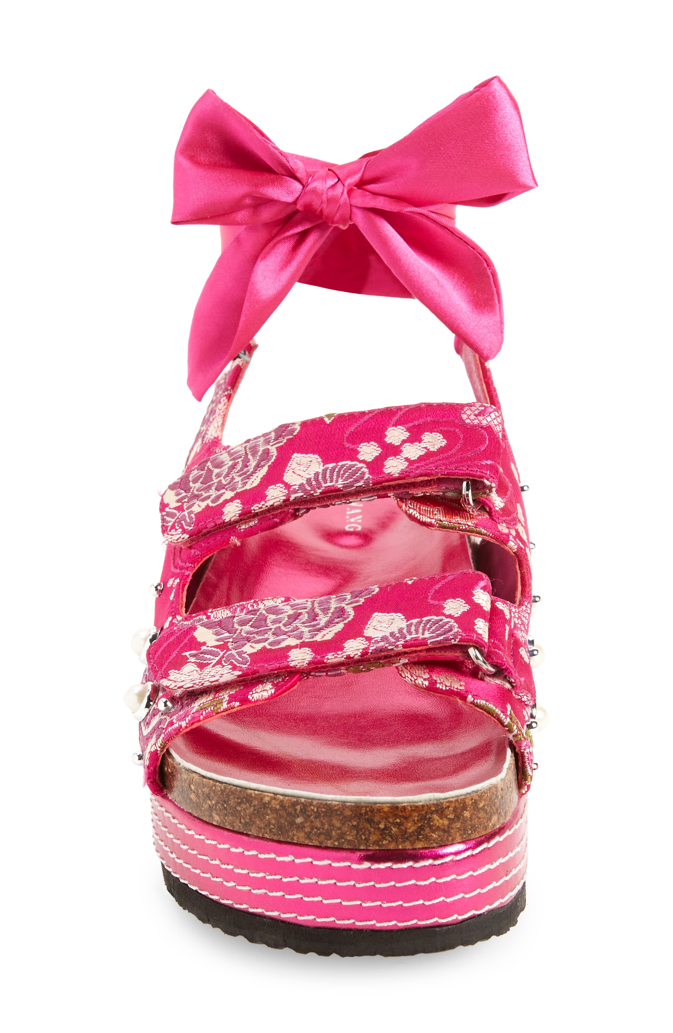 AZALEA WANG Mackley Ankle Tie Platform Sandal, Alternate, color, Pink