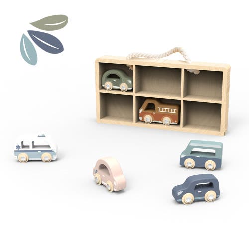 Speedy Monkey Car Display Case W/ 6 Vehicles In Multi