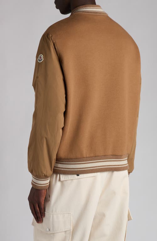 Moncler Vennes Reversible Down Bomber Jacket In Brown