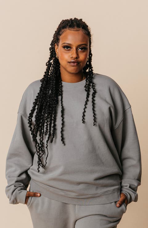 Women's Organic Cotton Teddy Oversized Crewneck