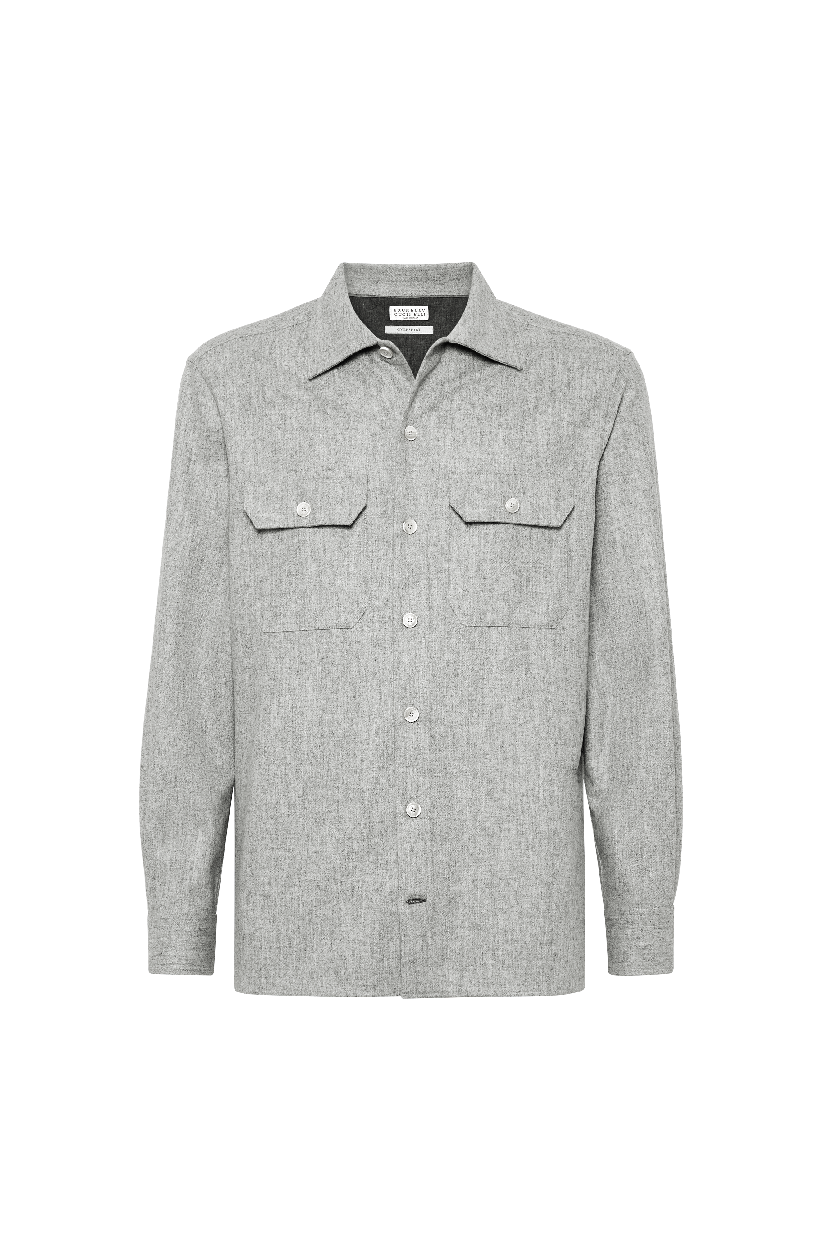 Virgin wool flannel overshirt - image 3