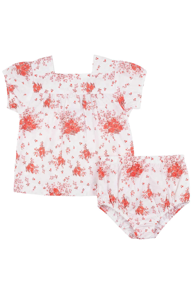 Space Grey Floral 2 Piece Cotton Woven Top and Panty Set, Main, color, Pink Floral