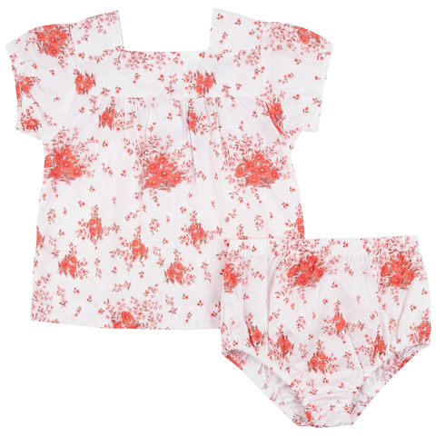 Floral 2 Piece Cotton Woven Top and Panty Set (Baby)