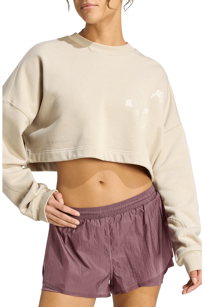 ADI365 HK Crewneck Cropped Sweatshirt, Main, color, PUTTY GREY