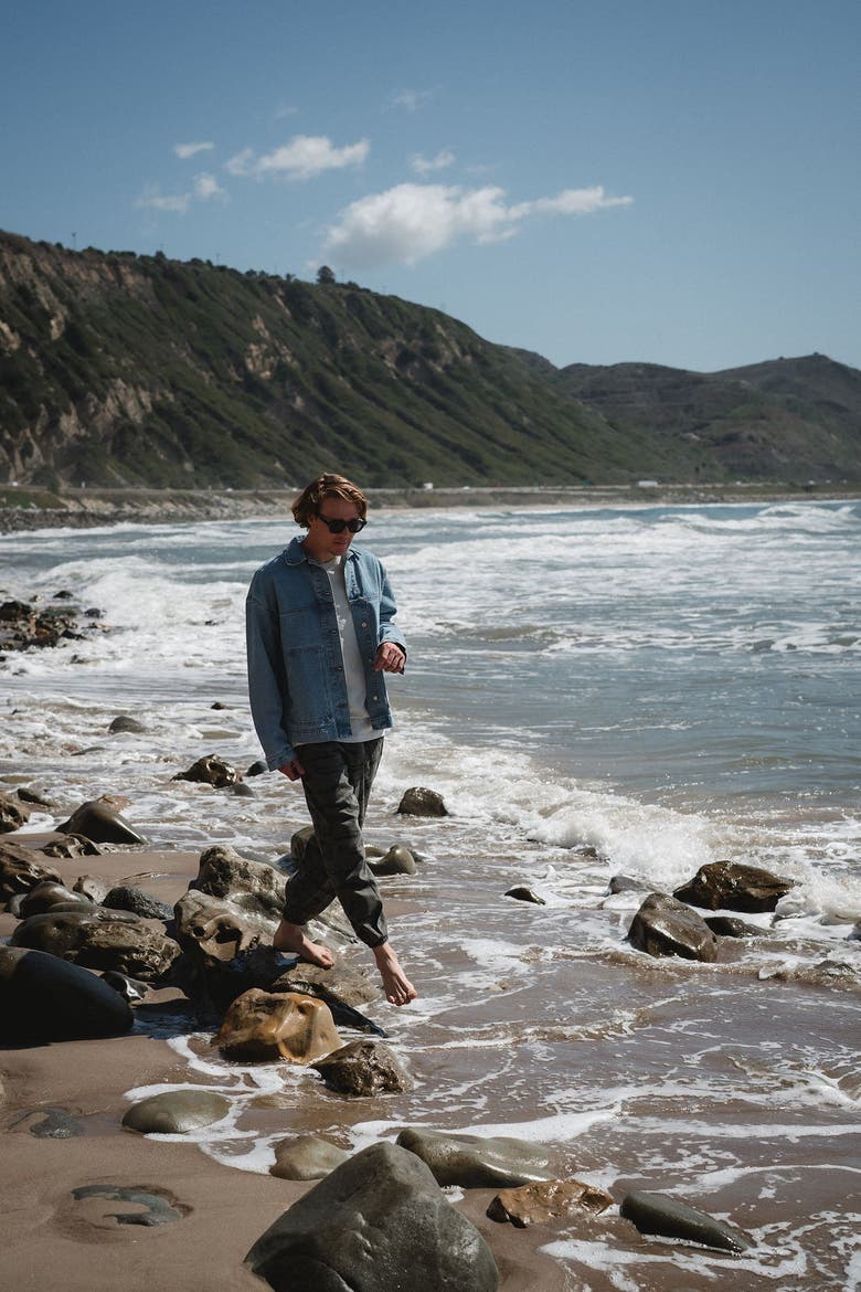 Gender Inclusive Denim Jacket, Alternate, color, Bleached Indigo