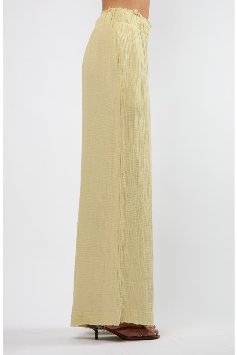 Resort Crinkle Wide Leg Cotton Pants, Alternate, color, SEAFOAM