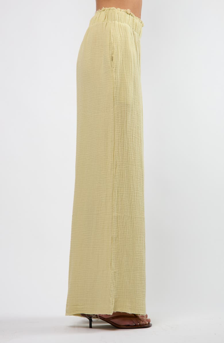 Viens Avec Moi Resort Crinkle Wide Leg Cotton Pants, Alternate, color, 