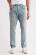 PURPLE BRAND Sequin Splatter Paint High Waist Slim Leg Jeans