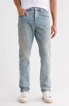 Sequin Splatter Paint High Waist Slim Leg Jeans