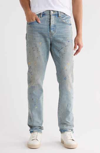 Sequin Splatter Paint High Waist Slim Leg Jeans