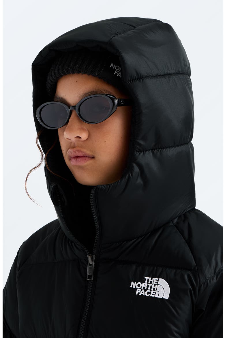 Kids' Hydrenalite Down Hooded Jacket, Alternate, color, TNF BLACK