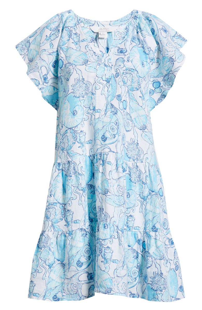 Lilly Pulitzer<sup>®</sup> Norella Linen Swing Dress, Alternate, color, Resort White Shell Shine
